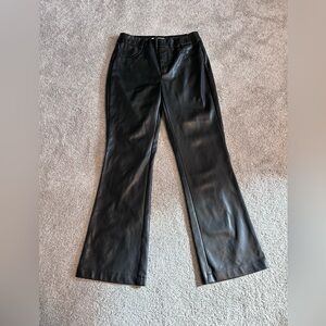 NWOT Greylin Anthropologie Faux Leather Flared Pants Edgy Chic Core Wardrobe